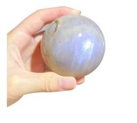 IUYIXWFP Bola de Cristal de Piedra Lunar Natural - Esfera Pulida con Base de Piedra cruda, Adorno de Escritorio Feng Shui, artesanía de Cristal curativo para decoración,7~8cm