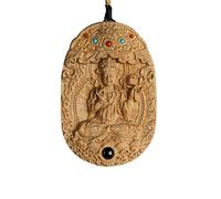 IUYIXWFP Colgante de Madera de agar Sao Di Sheng, Medalla de Buda del año de Nacimiento del Bodhisattva Manjushri del Conejo del zodíaco, Collar de Madera Natural de Chenxiang,F