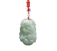 IUYIXWFP Colgante del Zodiaco Chino de Jade hetiano Natural, Collar de Gota de Jade Tallado con 12 Signos de Animales, Colgante de Jade de Regalo de cumpleaños de Ben Ming Nian,U