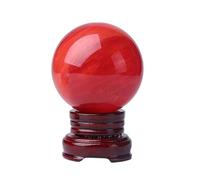 IUYIXWFP Esfera de Bola de Cristal roja Natural, Bola de obsidiana roja, Piedra energética, Esfera de adivinación para meditación, Bola Pulida curativa para decoración del hogar,3.14in