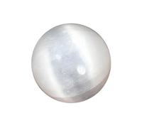 IUYIXWFP Esfera de selenita marroquí Natural - Bola de selenita de Piedra energética, Adorno, Piedra de Palma, Cristal Light Gateway,4cm