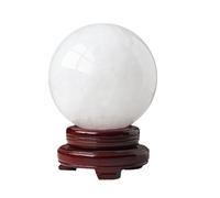 IUYIXWFP Feng Shui Adornos Bola de Cristal/Bola de fotografía Bola de Cristal Blanca Amarilla con Soporte de Base Bola de Transferencia auspiciosa Bola de luz Abierta para decoración,3.93in