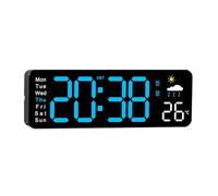 IUYIXWFP Reloj Despertador Multifuncional Reloj meteorológico Reloj de Pared de salón Reloj Despertador Reloj con visualización de Temperatura,D