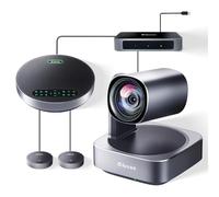 iuZee Group - Sistema de micrófono para cámara de videoconferencia y altavoz (4K UHD 12X, zoom óptico de 12X, lente de ángulo amplio con micrófonos de expansión, fácil configuración para una gran sala