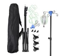IV Pole, Mobile IV Stand with Bottle Hook, Foldable Nursing Bed Equipment with Wheels for Indoor Outdoor Home Clinics Healthcare Travel Patient Daily Use 190x60cm