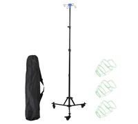 IV Pole - Soporte ajustable de 80 pulgadas, ruedas con bloqueo, gancho para botella, equipo plegable para hospitales, clínicas, hogar, atención médica, uso diario, interior y exterior, pieza de apoyo