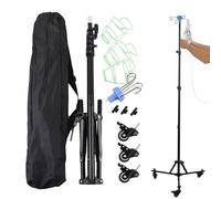 IV Pole with Wheels - Hospital IV Stand, Adjustable Bottle Hook, Versatile Height Adjustment Foldable Medical Equipment | Clinics Home Healthcare Daily Use Indoor Outdoor Patient Care Support Mobility