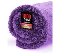 Ivality Paño de Microfibra para Coche Grande 40x60 cm - 1800 g/m² Microfibra Ultra Absorbente para Coche y Moto, Ventanas, sin Peluches y Delicada con la Pintura, Toalla de Secado - Violeta