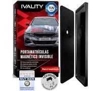 IVALITY® Portamatrículas magnético sin Marco para 2 matrículas | Portamatrículas magnético Coche | Portamatrículas matrícula | para matrículas españolas