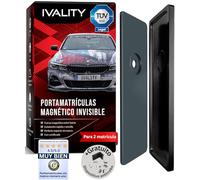 IVALITY® Portamatrículas magnético sin marco para 2 matrículas | Portamatrículas magnético coche | Portamatrículas matrícula | Para matrículas españolas