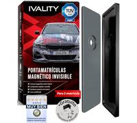 IVALITY® Portamatrículas magnético sin marco para 2 matrículas | Portamatrículas magnético coche | Portamatrículas matrícula | Para matrículas españolas