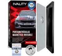IVALITY® Portamatrículas magnético sin marco para 2 matrículas | Portamatrículas magnético coche | Portamatrículas matrícula | Para matrículas españolas