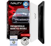 IVALITY® Portamatrículas magnético sin marco para 2 matrículas | Portamatrículas magnético coche | Portamatrículas matrícula | Para matrículas españolas