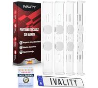 IVALITY® Soporte para matrícula sin marco, soporte para 2 matrículas alemanas, soporte universal para matrícula, soporte para matrícula de coche, 100% legal y fabricado en Alemania
