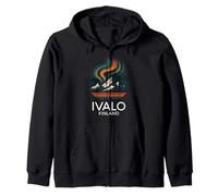 Ivalo Finlandia Aurora Boreal Montañas Aurora Finlandeses Finlandeses Sudadera con Capucha