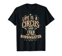 Ivan Circus Ringmaster Nombre Ivan Personalizado Divertido Camiseta gráfica económica