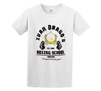 Ivan Drago's Boxing School Moscow I Must Break You Rocky Men's T-Shirt Unisex White Cotton Hip Hop Print tee Shirts XL