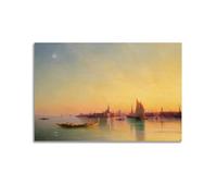 Ivan Konstantinovich Aivazovsky, Venecia desde la laguna al atardecer, impresiones artísticas, arte vintage, arte de pared, lienzo famoso, póster decorativo para pared, póster de pared e impresión