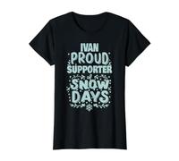 Ivan Partidario De Los Días De Nieve Ivan Navidad Vacaciones De Invi Camiseta gráfica económica, Mujer, Negro, L