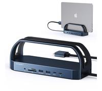 iVANKY 12-en-2 FusionDock 2 Estación de Acoplamiento Vertical para MacBook Pro con Adaptador de alimentación de 150W, Dock para Monitor Dual 4K@60Hz para Mac M3/M4 Pro/MAX, 2xHDMI, 96W PD, 6 USB