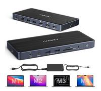iVANKY 14 en 1 FusionDock Pro 1 MacBook Pro - Estación de acoplamiento USB C con red 150W, 4K@60Hz Dock DisplayLink triple monitor, 3*HDMI, 96W PD, SD/TF para MacBook M2/M3/M4/M5 Mac Air/Pro, Lenovo
