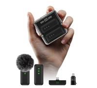 IVANKY 2Pcs Mini Micrófono Lavalier inalámbrico para iPhone/Android/PC/Laptop con Lighting/USB-C/Conector, Modo de supresión de Ruido, 34H para grabaciones de vídeo, Youtube, Vlog, TikTok