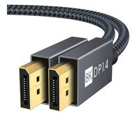 IVANKY Cable DisplayPort 1.4 2m, 8K@60Hz, 4K@165Hz, 2K@240Hz, DP 1.4 Cable compatible con HDR10, FreeSync, G-Sync, DTS-HD, 32,4 Gbps DSC1.2, adecuado para monitor de juegos tarjeta gráfica - Gris