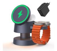 iVANKY Cargador Inalámbrico 4 en 1 Cubo con Lámpara de Noche y Adaptador 100W, para mag-Safe Soporte de Carga Inalámbrica, Estación de Carga Rápida para iPhone, Apple iWatch, AirPods, Laptop, iPad