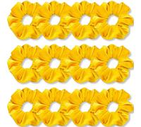 IVARYSS Coleteros amarillos de terciopelo suave de alta calidad, bandas elásticas gruesas de colores sólidos, accesorios para el cabello para mujeres y niñas, paquete de 12