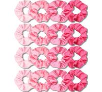 IVARYSS Coleteros para el cabello, satén de alta calidad suave que la seda para mujeres, lazos de pelo de moda para niñas, accesorios para el cabello fino | peinado grueso, paquete de 16 (rosa