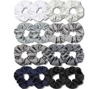 IVARYSS Coleteros para el cabello, satén de alta calidad suave que la seda para mujeres, lazos de pelo de moda para niñas, accesorios para el cabello fino | peinado grueso, paquete de 16 (gris