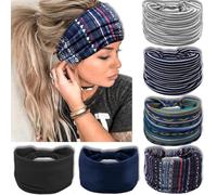 IVARYSS Diademas anchas para mujer, turbantes anudados para la cabeza, diademas grandes de estilo africano, accesorios para el cabello, paquete de 6 (Boho Set2)