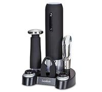 Ivation Juego de regalo de vino: incluye abridor eléctrico, aireador, conservador de vacío, 2 tapones, cortador de papel de aluminio y base de carga