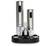 Ivation Set de Regalo de Vino sacacorchos eléctrico para el Vino de Acero Inoxidable, aireador de Vino, Conservador de Vino eléctrico al vacío, 2 Tapones de Botella