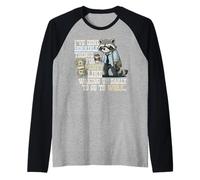 I've Done Horrible Things for Money Funny Raccoon Cansado Work Camiseta Manga Raglan