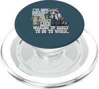 I've Done Horrible Things for Money Funny Raccoon Cansado Work PopSockets PopGrip para MagSafe