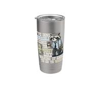 I've Done Horrible Things for Money Funny Raccoon Cansado Work Vaso térmico de acero inoxidable de doble pared