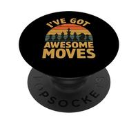 I've Got Awesome Moves Retro Vintage Ajedrez Jugador PopSockets PopGrip Adhesivo