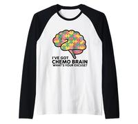 I've Got Chemo Brain ¿Cuál es tu Excusa Cáncer Puzzle Pieces Camiseta Manga Raglan