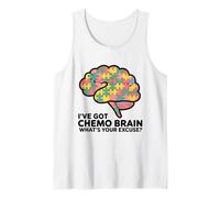 I've Got Chemo Brain ¿Cuál es tu Excusa Cáncer Puzzle Pieces Camiseta sin Mangas