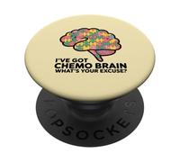 I've Got Chemo Brain ¿Cuál es tu Excusa Cáncer Puzzle Pieces PopSockets PopGrip Adhesivo