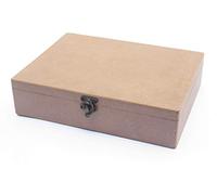 IVEI Caja de MDF para manualidades, caja rectangular de madera MDF lisa para pintura, manualidades de hojas de madera, decoupage, trabajo de arte de resina y decoración (dimensiones de la caja: 10.5 x