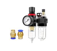 IVEKYKIBC Compresor de Aire AFC2000 AFR2000+AL2000 G1/4, Separador de Aceite y Agua, Filtro de Aire, válvula Reductora de presión y regulador.(AFC2000+PC12-02x2)