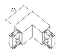 Ivela esquina 90° tierra exterior para LKM Quadro, blanco