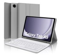 IVEOPPE Funda Con Teclado Samsung Galaxy Tab A9 8.7 Pulgadas 2023, Teclado Español Ñ Bluetooth Desmontable, Gris Claro