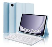 IVEOPPE Funda con Teclado Samsung Galaxy Tab A9 8.7 Pulgadas 2023, Teclado Español Ñ Bluetooth Desmontable, Azul Cielo