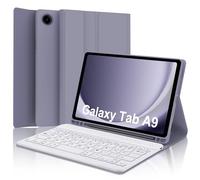 IVEOPPE Funda con Teclado Samsung Galaxy Tab A9 8.7 Pulgadas 2023, Teclado Samsung Tab A9 (SM-X110/X115/X117), Funda Teclado Español Ñ Bluetooth Desmontable para Samsung A9 8.7", Lavanda púrpura