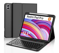 IVEOPPE Funda Redmi Pad Pro 12.1 con Teclado, Teclado Xiaomi Poco Pad 12.1 2024, Funda Teclado Español Ñ Desmontable Bluetooth para Xiaomi Redmi Pad Pro 12.1" 2024, Negro
