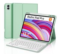 IVEOPPE Funda Redmi Pad Pro 12.1 con Teclado, Teclado Xiaomi Poco Pad 12.1 Pulgadas 2024, Teclado Español Ñ Desmontable Bluetooth para Xiaomi Redmi Pad Pro 12.1" 2024, Hierba Verde