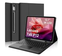 IVEOPPE Funda Teclado para Lenovo Tab P12 12.7 Pulgadas 2023 TB-370FU | Capa Keyboard Touchpad, QWERTY Español Ñ, Bluetooth Magnético Desmontable Recargable Teclado con Portalápices, Negro